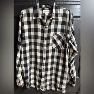 Denim & Supply Ralph Lauren Black & Ivory Buffalo Check Flannel Women’s Size XL